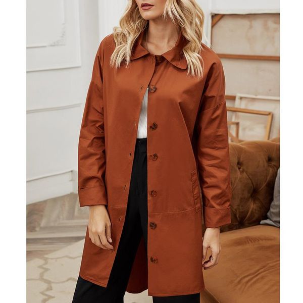 women's wool & blends 2021 women long jacket autumn plus size loose windbreak single breasted coats pocket, Black
women's wool & blends 2021 women long jacket autumn plus size loose windbreak single breasted coats pocket, Black