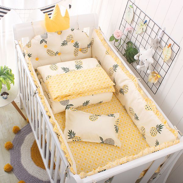 4pcs Bumper+1pc Bed Sheet Baby Cot Bumper Cotton Pineapple Print Newborn Infant Baby Crib Bed Bedding Set ChildRoom Decoration, Red
4pcs Bumper+1pc Bed Sheet Baby Cot Bumper Cotton Pineapple Print Newborn Infant Baby Crib Bed Bedding Set ChildRoom Decoration, Red