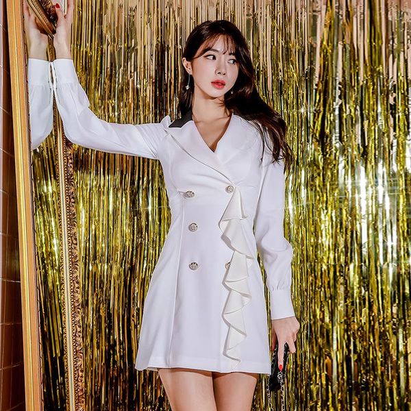 casual dresses women long sleeve ruffles mini short dress double button work office 2021 arrival white formal blazer, Black;gray
casual dresses women long sleeve ruffles mini short dress double button work office 2021 arrival white formal blazer, Black;gray