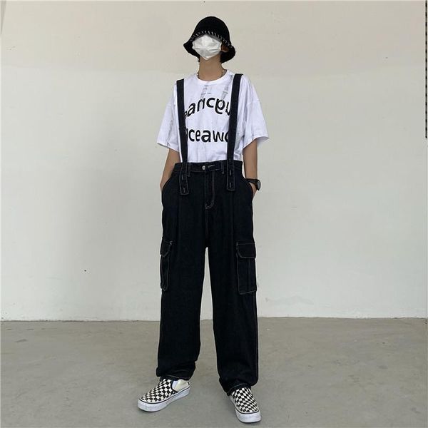 men's pants detachable overalls for both men and women. loose jeans women, Black
men's pants detachable overalls for both men and women. loose jeans women, Black