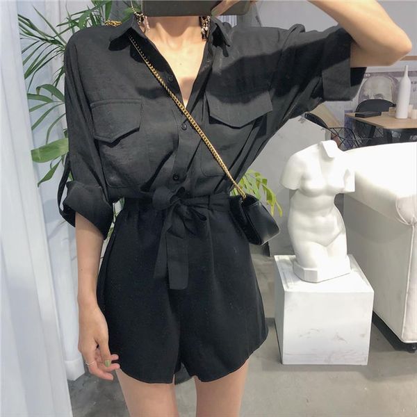 chic solid bodysuit high waist women rompers spring summer bandage bow ropa mujer short sleeve jumpsuit, Black;white
chic solid bodysuit high waist women rompers spring summer bandage bow ropa mujer short sleeve jumpsuit, Black;white