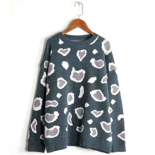 hsa women pullover and sweaters leopard knit jumpers loose style pull femme hiver ropa mujer invierno 2021 knitted sweater women's, White;black
hsa women pullover and sweaters leopard knit jumpers loose style pull femme hiver ropa mujer invierno 2021 knitted sweater women's, White;black