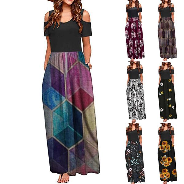 women wave stripe dresses bohemian maxi elegant round collar summer short sleeve shoulderless chevron casual dress vestidos yj1157, Black;gray
women wave stripe dresses bohemian maxi elegant round collar summer short sleeve shoulderless chevron casual dress vestidos yj1157, Black;gray