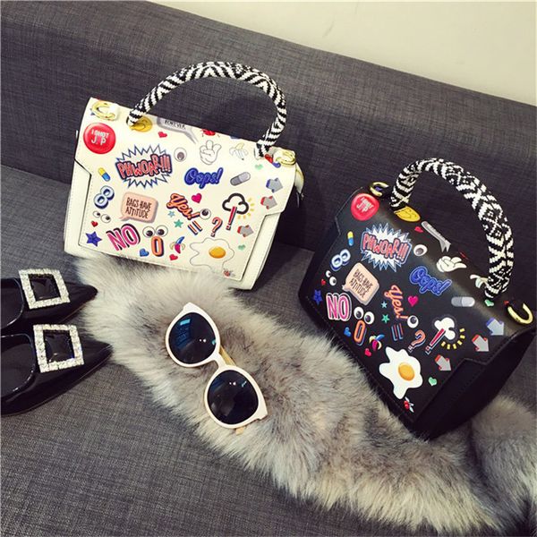 handbag fashion personalized graffiti printed cartoon micro seal women's shoulder bag, Black;red
handbag fashion personalized graffiti printed cartoon micro seal women's shoulder bag, Black;red