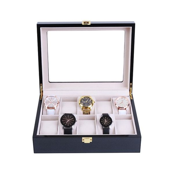 watch boxes & cases 6/10/12 slots luxury fashion men home black color carbon fiber box storage for watches 200803-26, Black;blue
watch boxes & cases 6/10/12 slots luxury fashion men home black color carbon fiber box storage for watches 200803-26, Black;blue