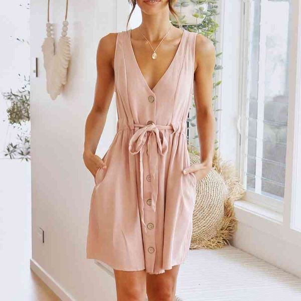 casual dresses tank sashes women summer sleeveless v neck buttun knee length solid color office working female vestidos gno7, Black;gray
casual dresses tank sashes women summer sleeveless v neck buttun knee length solid color office working female vestidos gno7, Black;gray