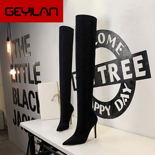 boots autumn women's pointed toe yarn elastic ankle thick heel high heels shoes woman female socks, Black
boots autumn women's pointed toe yarn elastic ankle thick heel high heels shoes woman female socks, Black