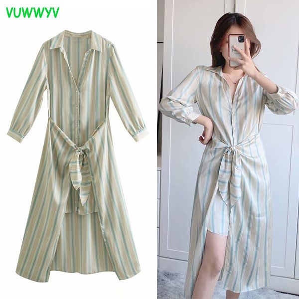 vuwwyv striped collar shirt dress women summer casual button up midi woman long sleeve front knot ladies es 210430, Black;gray
vuwwyv striped collar shirt dress women summer casual button up midi woman long sleeve front knot ladies es 210430, Black;gray