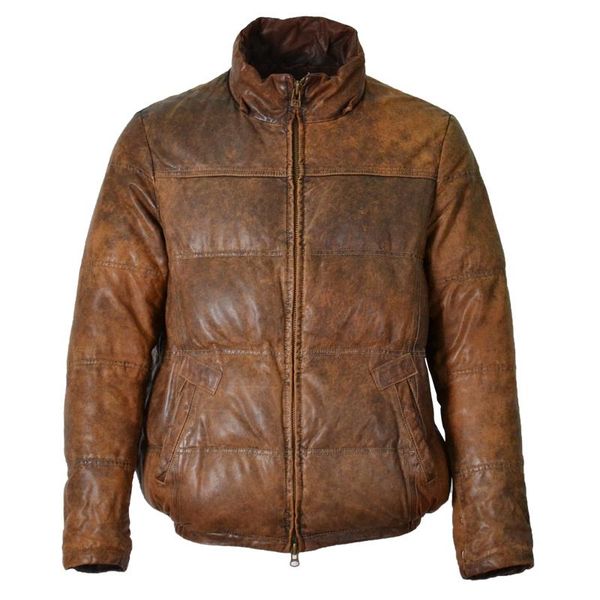 men's leather & faux russia winter men vintage italy sheepskin genuine coat stand collar do old down jacket brown, Black
men's leather & faux russia winter men vintage italy sheepskin genuine coat stand collar do old down jacket brown, Black