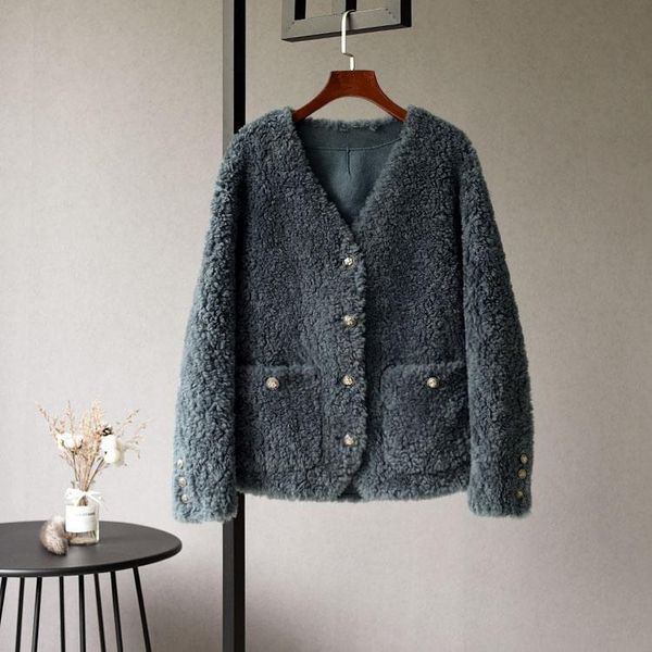 women's fur & faux women 2022 autumn winter fashion real wool overcoat female genuine sheep shearling jacket casual warm ladies outerwe, Black
women's fur & faux women 2022 autumn winter fashion real wool overcoat female genuine sheep shearling jacket casual warm ladies outerwe, Black