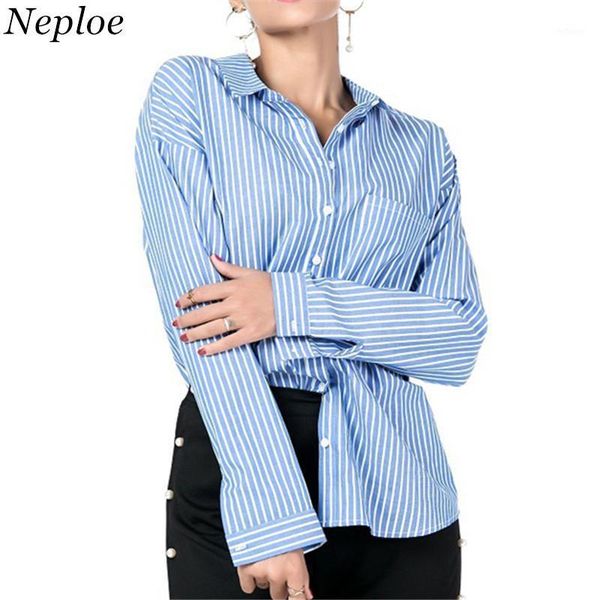 women's blouses & shirts neploe 2021 spring europe america fashion stripes long sleeves women shirt turn down collar lace up loose fema, White
women's blouses & shirts neploe 2021 spring europe america fashion stripes long sleeves women shirt turn down collar lace up loose fema, White
