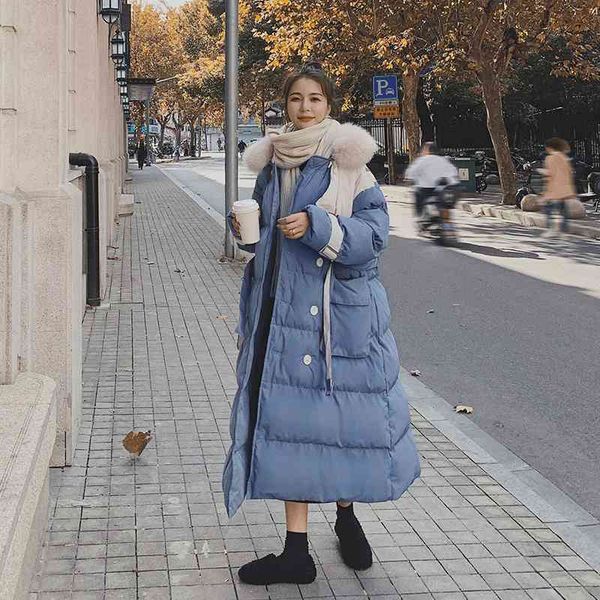 women's down & parkas winter new style contrast stitching down padded jacket loose large fur collar ke21, Black
women's down & parkas winter new style contrast stitching down padded jacket loose large fur collar ke21, Black