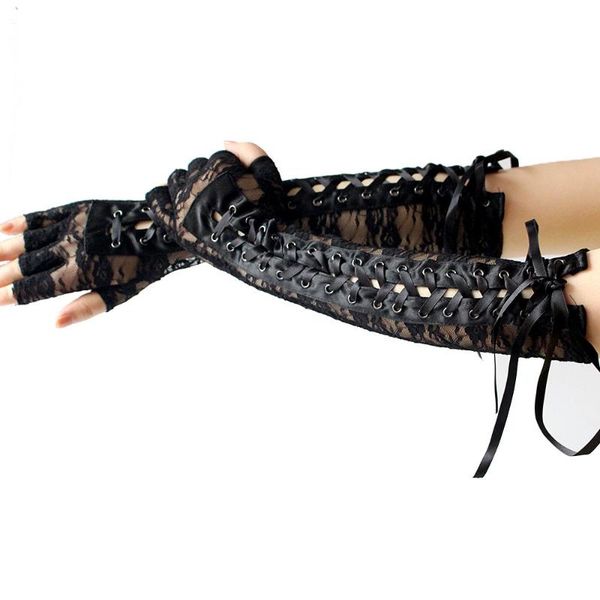 long lace gloves for women elbow ribbon fingerless party dance fishnet disco mittens good quality gothic lady five fingers, Blue;gray
long lace gloves for women elbow ribbon fingerless party dance fishnet disco mittens good quality gothic lady five fingers, Blue;gray