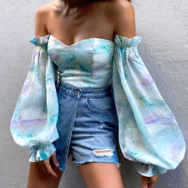 summer women off-the-shoulder chest-wrapped printed lantern sleeve chiffon blouse women 210521, White
summer women off-the-shoulder chest-wrapped printed lantern sleeve chiffon blouse women 210521, White