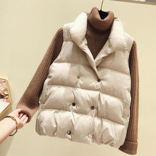 women's vests mumuzi 2021 women cotton down vest ultra light warm jacket autumn winter stand collar sleeveless coats, Black;white
women's vests mumuzi 2021 women cotton down vest ultra light warm jacket autumn winter stand collar sleeveless coats, Black;white