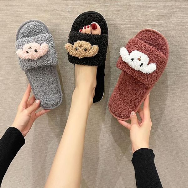 slippers 2021 winter warm women cute dog open toe indoor slides fuzzy women's home chaussure femme, Black
slippers 2021 winter warm women cute dog open toe indoor slides fuzzy women's home chaussure femme, Black