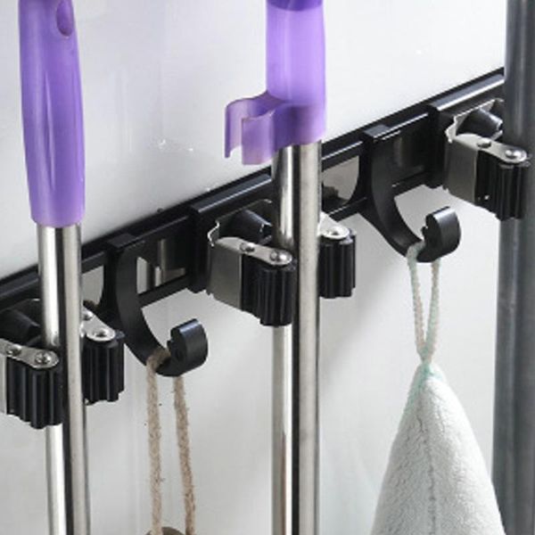 hooks & rails mop broom holder punch wall mount organizer storage hanger for kitchen bathroom basement garage accessories a30
hooks & rails mop broom holder punch wall mount organizer storage hanger for kitchen bathroom basement garage accessories a30