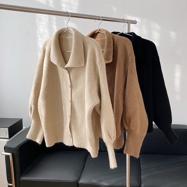 mooirue winter women knitted carian long sleeve polo's neck loose solid color spring thicken sweater 0.9kg qavj, White;black
mooirue winter women knitted carian long sleeve polo's neck loose solid color spring thicken sweater 0.9kg qavj, White;black