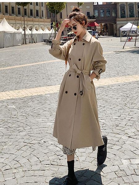 women's trench coats khaki windbreaker women's autumn 2021 french versatile high sense british medium long casual coat, Tan;black
women's trench coats khaki windbreaker women's autumn 2021 french versatile high sense british medium long casual coat, Tan;black