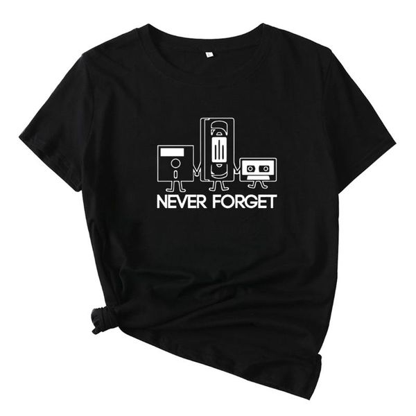 women's t-shirt mikialong never forget t shirt women cotton vintage tape graphic tee tshirt short sleeve printed femme t-shirts, White
women's t-shirt mikialong never forget t shirt women cotton vintage tape graphic tee tshirt short sleeve printed femme t-shirts, White