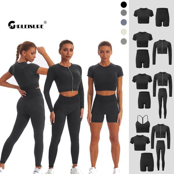 yoga outfit chrleisure 2/3/5pcs seamless women set zipper workout sportswear gym fitness long sleeve crop high waist sports suits
yoga outfit chrleisure 2/3/5pcs seamless women set zipper workout sportswear gym fitness long sleeve crop high waist sports suits
