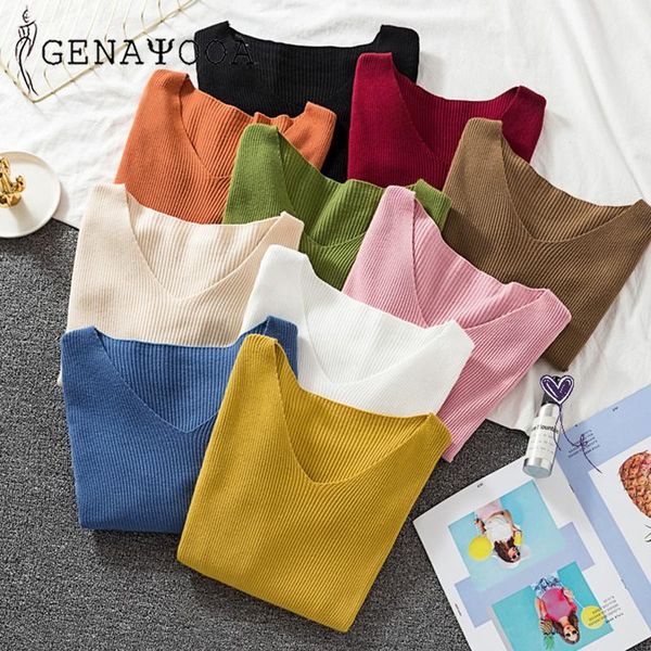women's sweaters genayooa 10 colors v neck elastic slim sweater women soft autumn winter korean knitted pullovers jumper, White;black
women's sweaters genayooa 10 colors v neck elastic slim sweater women soft autumn winter korean knitted pullovers jumper, White;black