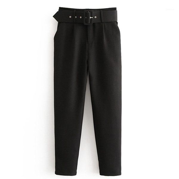 women's pants & capris elegant career pant office lady high waist straight belt casual ankle length women trousers suit sashes pockets, Black;white
women's pants & capris elegant career pant office lady high waist straight belt casual ankle length women trousers suit sashes pockets, Black;white