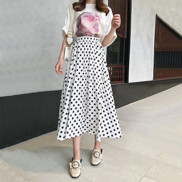 skirts women elegant chiffon summer high waist elastic dot print bing swing whtie skirt ladies chic all match loose saias, Black
skirts women elegant chiffon summer high waist elastic dot print bing swing whtie skirt ladies chic all match loose saias, Black