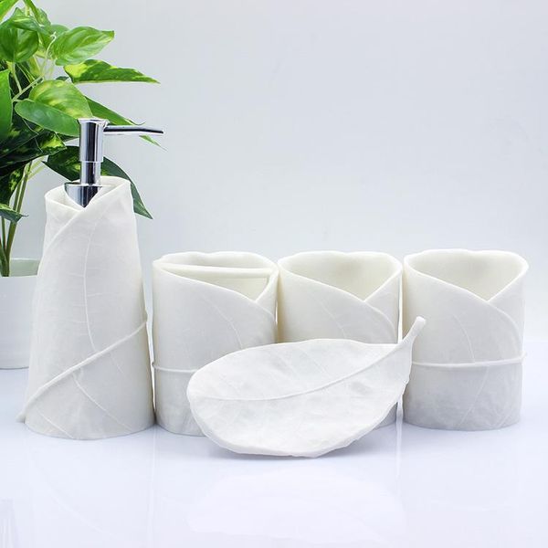 bath accessory set creative leaf bathroom wash kit soap dish toothbrush holder mouthwash cup lotion bottle resin tray simple
bath accessory set creative leaf bathroom wash kit soap dish toothbrush holder mouthwash cup lotion bottle resin tray simple