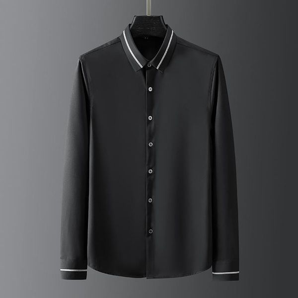 men's casual shirts spring and autumn male luxury long sleeve embroidery collar leisure business mens dress slim fit man, White;black
men's casual shirts spring and autumn male luxury long sleeve embroidery collar leisure business mens dress slim fit man, White;black