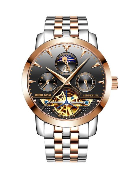 wristwatches binkada automatic mechanical men watches brand fashion luminous waterproof moon phase stainless steel wristwatch, Slivery;brown
wristwatches binkada automatic mechanical men watches brand fashion luminous waterproof moon phase stainless steel wristwatch, Slivery;brown
