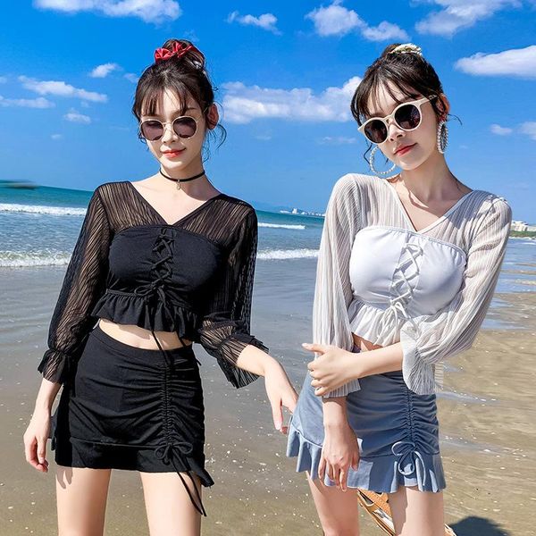 one-piece suits 2021 summer women's long sleeves, conservative swimsuit, cover meat show thin, flat angle skirt split two-piece set
one-piece suits 2021 summer women's long sleeves, conservative swimsuit, cover meat show thin, flat angle skirt split two-piece set