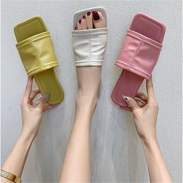 slippers women's fashion candy colors square toe casual solid summer female shoes slip on soft pu leather classic flat sandals, Black
slippers women's fashion candy colors square toe casual solid summer female shoes slip on soft pu leather classic flat sandals, Black