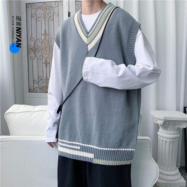 men's vests knitted vest mens autumn and winter korean style trend personality v neck sweater casual loose oversized harajuku, Black;white
men's vests knitted vest mens autumn and winter korean style trend personality v neck sweater casual loose oversized harajuku, Black;white