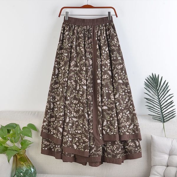 retro floral high waist big fake swing line of two mid-length sewing seams female autumn skirt y1333 6w3o, Black
retro floral high waist big fake swing line of two mid-length sewing seams female autumn skirt y1333 6w3o, Black
