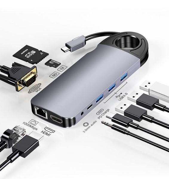 hubs usb c hub type-c to multi 4k rj45 vga gigabit ethernet 3.0 10 in 1 adapter splitter pd ports
hubs usb c hub type-c to multi 4k rj45 vga gigabit ethernet 3.0 10 in 1 adapter splitter pd ports