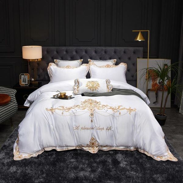 bedding sets 4pcs white satin washed silk cotton embroidery set double duvet cover bed linen fitted sheet pillowcase home textile
bedding sets 4pcs white satin washed silk cotton embroidery set double duvet cover bed linen fitted sheet pillowcase home textile
