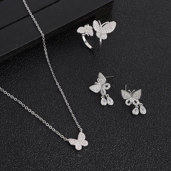 earrings & necklace luxury charms butterfly earring ring set for women full cubic zircon wedding bridal dubai dangle n0510, Silver
earrings & necklace luxury charms butterfly earring ring set for women full cubic zircon wedding bridal dubai dangle n0510, Silver