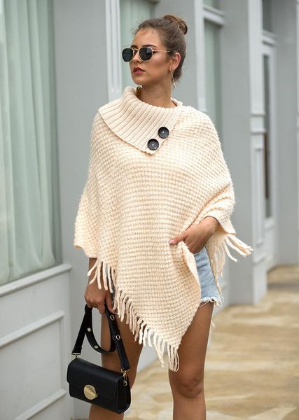 women's sweaters sweater cloak shawl autumn winter 2021 tassel button half open neck solid color pullover, White;black
women's sweaters sweater cloak shawl autumn winter 2021 tassel button half open neck solid color pullover, White;black
