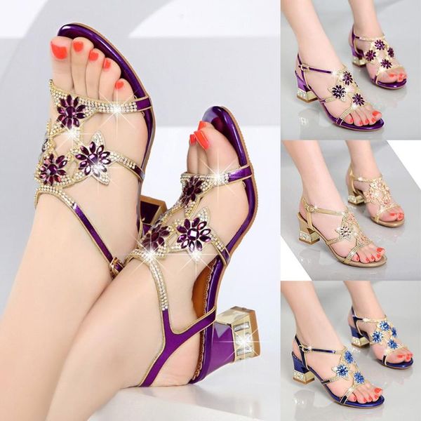 women's sandals ladies crystal flower thick heel bling summer fashion female casual beach shoes plus size m140#, Black
women's sandals ladies crystal flower thick heel bling summer fashion female casual beach shoes plus size m140#, Black