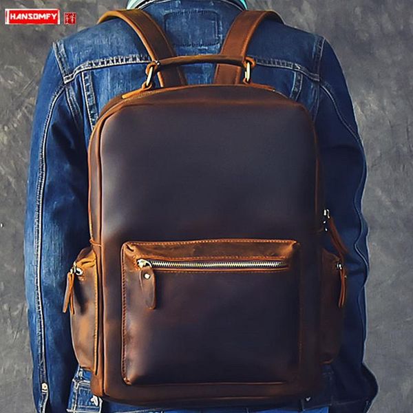 backpack large capacity men's lapshoulder computer bag male retro travel backpacks original crazy horse leather men
backpack large capacity men's lapshoulder computer bag male retro travel backpacks original crazy horse leather men