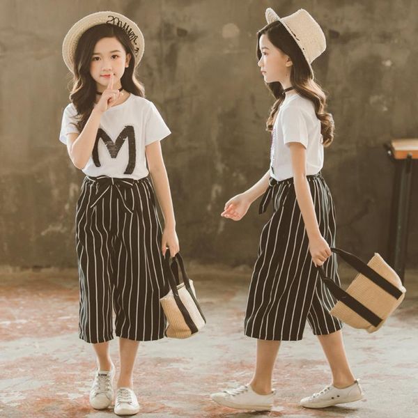 clothing sets kids clothes girls letter sequined shortsleeved t-shirt + striped bowknot wide-leg pants suits daily party children outfits, White
clothing sets kids clothes girls letter sequined shortsleeved t-shirt + striped bowknot wide-leg pants suits daily party children outfits, White