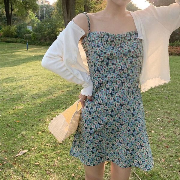 casual dresses woman dress 2021 summer sweet print floral sling mini short chiffon + white lace cardigan sunscreen female, Black;gray
casual dresses woman dress 2021 summer sweet print floral sling mini short chiffon + white lace cardigan sunscreen female, Black;gray