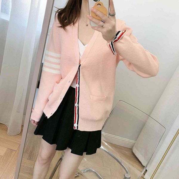 autumn tb four bar wool medium and small fresh knitted cardigan with women's slim long sleeve fashion brand coat, White;black
autumn tb four bar wool medium and small fresh knitted cardigan with women's slim long sleeve fashion brand coat, White;black
