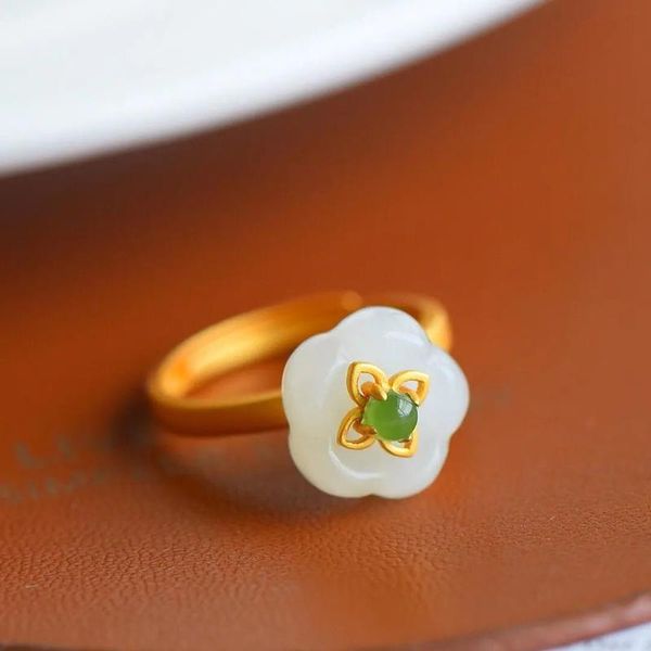 natural hetian white jade flower adjustable ring chinese style retro small and exquisite charm women's brand silver jewelry cluster rin, Golden;silver
natural hetian white jade flower adjustable ring chinese style retro small and exquisite charm women's brand silver jewelry cluster rin, Golden;silver