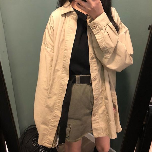 women's blouses & shirts boyfriend dark loose harajuku bf shirt kpop fashion pocket retro solid hipster casual oversized jacket for wom, White
women's blouses & shirts boyfriend dark loose harajuku bf shirt kpop fashion pocket retro solid hipster casual oversized jacket for wom, White
