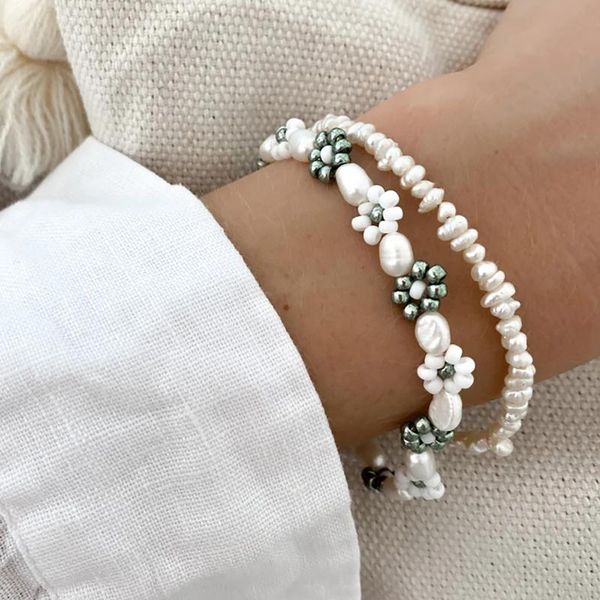 beaded, strands trendy romantic handmade flower charm bracelet real delicate pearl danity jewelry handchain irregular women, Black
beaded, strands trendy romantic handmade flower charm bracelet real delicate pearl danity jewelry handchain irregular women, Black
