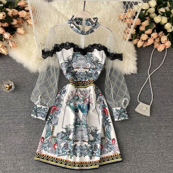 casual dresses ladies dress 2021 spring and summer women's scheming perspective mesh puff sleeve slim short printed, Black;gray
casual dresses ladies dress 2021 spring and summer women's scheming perspective mesh puff sleeve slim short printed, Black;gray