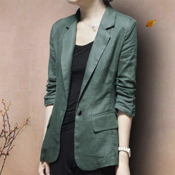 women's suits & blazers women clothes linen suit female thin seven-point sleeves slim casual cotton and small large size coat, White;black
women's suits & blazers women clothes linen suit female thin seven-point sleeves slim casual cotton and small large size coat, White;black