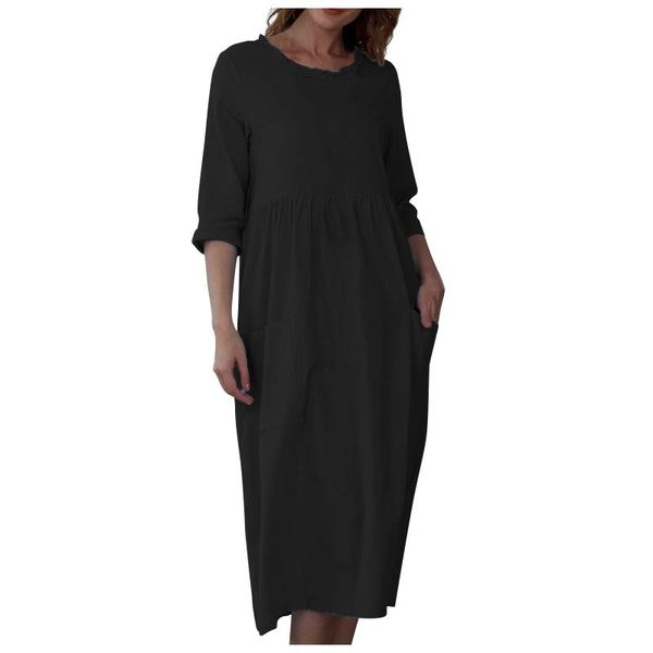 casual dresses winter women loose soild dress long sleeve o neck elegant midi for clothing vestidos de verano 2021, Black;gray
casual dresses winter women loose soild dress long sleeve o neck elegant midi for clothing vestidos de verano 2021, Black;gray